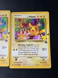Lot of 2 Pokemon Birthday Pikachu Celebrations Holo #24 Card Black Star Promo - Image 4
