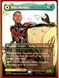 Miles Morales / Ultimate Spiderman - BORDERLESS FOIL - 0234 - MTG - SPM - Image 2