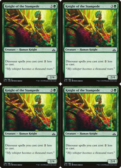 4x MTG 2018 KNIGHT OF THE STAMPEDE - KNIGHT CREATURE - MAGIC CARD x4 copies - Image 1