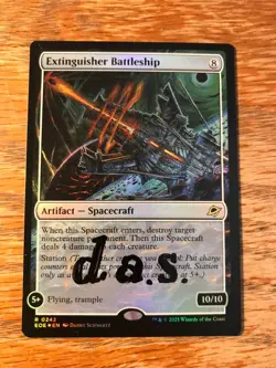 Magic the Gathering MTG foil Extinguisher Battleship EoE signed NM - Image 1