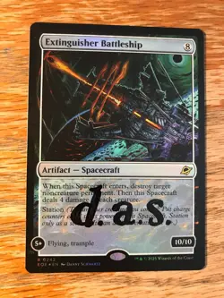 Magic the Gathering MTG foil Extinguisher Battleship EoE signed NM - Image 1