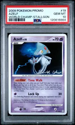 2009 POKEMON WORLD CHAMPIONSHIPS PROMO STALLGON #19 AZELF PSA 10 - Image 1