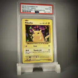2016 POKEMON XY PIKACHU HOLO EVOLUTIONS CRACKED ICE PSA 10 #89076382 - Image 2