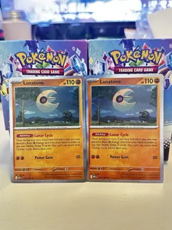 (Set Of 2) Pokemon Mega Evolution TCG Holo Foil Card - Lunatone (074/132) - Image 1