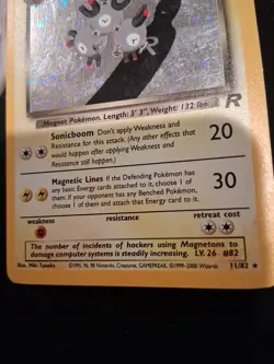 Pokemon Dark Magneton TCG Holo Rare Card 11/82 Unlimited - Image 3