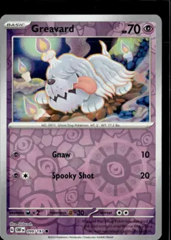 Pokemon Greavard 099/197 Obsidian Flames Reverse Holo Common 5 Card Lot - Image 1