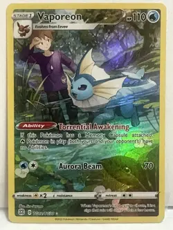 Vaporeon TG02/TG30 Trainer Gallery Brilliant Stars Pokemon Card Mint - Image 1