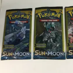 Pokemon Sun and Moon Base Set 3 Card Booster Packs 4 Packs lot - Image 2