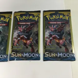 Pokemon Sun and Moon Base Set 3 Card Booster Packs 4 Packs lot - Image 3