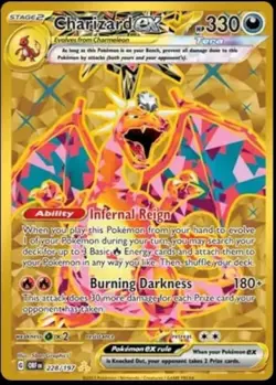 Charizard Ex 228/197 - Hyper Rare Gold Obsidian Flames Pokemon Card PSA 7 NM - Image 4