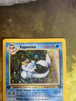 Pokemon TCG Vaporeon Holo Rare Card Jungle, 12/64, First Edition - Image 2