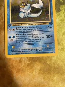 Pokemon TCG Vaporeon Holo Rare Card Jungle, 12/64, First Edition - Image 3