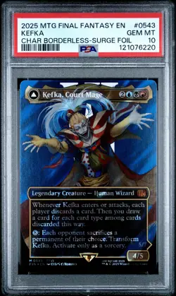 2025 MTG FINAL FANTASY #0543 KEFKA, COURT MAGE/KEFKA, RULER OF RUIN PSA 10 - Image 1