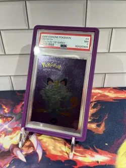 2000 Danone Pokemon MEOWTH #4 Stadium Tip Shiny *FOIL* PSA-7 NM - Image 2