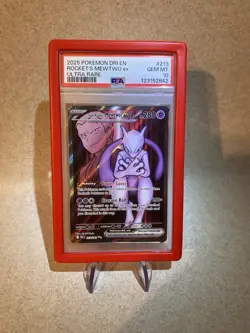 Pokemon 2025 Team Rocket’s Mewtwo EX 213/182 Full Art PSA 10 (With Slab Guard) - Image 1