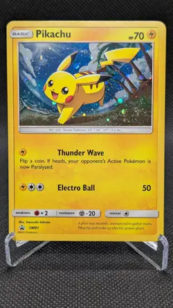 Pikachu SM81 Cosmos Holo Promo Pokemon Card Near Mint Condition - Image 1