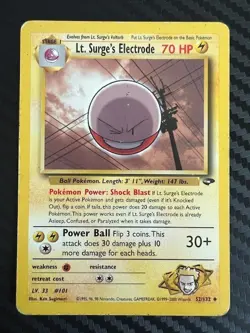 Pokemon TCG Lt. Surge's Electrode 52/132 Unlimited Gym Challenge MP - Image 1