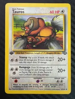 Pokemon TCG Tauros 47/64 Jungle 1st Edition Uncommon LP - Image 1