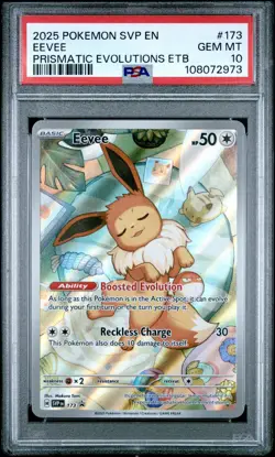 2025 POKEMON SVP EN-SV BLACK STAR PROMO #173 EEVEE PSA 10 - Image 1