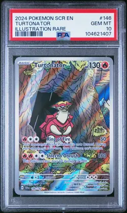 2024 POKEMON SCR EN-STELLAR CROWN ILLUSTRATION RARE #146 TURTONATOR PSA 10 - Image 1