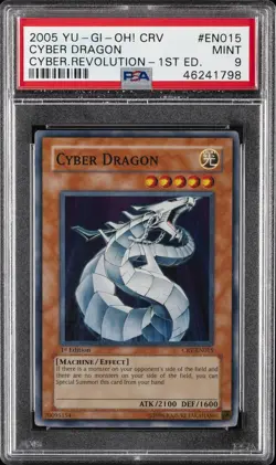 2005 YU-GI-OH! CRV-CYBERNETIC REVOLUTION 1ST ED #EN015 CYBER DRAGON PSA 9 - Image 1