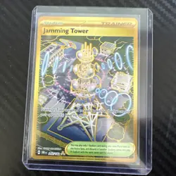 Jamming Tower 243/182 - Gold Hyper Rare Destined Rivals Pokemon TCG - NM Card - Image 1
