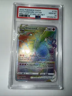 2022 Pokemon TCG Charizard VSTAR Secret Rare Card Brilliant Stars #174/172 - Image 1