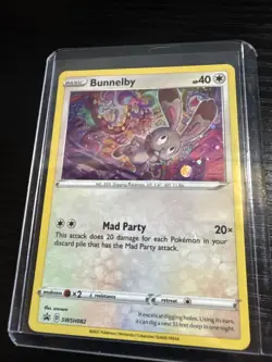 Bunnelby - Cosmos Holo - Shining Fates Pin Collection SWSH082 Pokemon TCG Card - Image 1