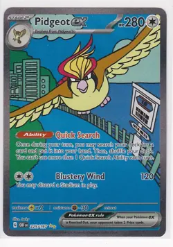 Pokemon TCG Pidgeot EX 225/197 Obsidian Flames Special Illustration Rare Card - Image 1