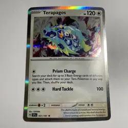 Pokemon TCG Card Terapagos 161/191 Reverse Holo Surging Sparks LP Free Shipping - Image 1