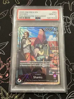 Shanks PSA10 Magazine Promo OP09 001 One Piece Card L English Exclusive - Image 1