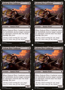 4x MTG 2017 FATHOM FLEET CUTTHROAT, HUMAN PIRATE CREATURE - MAGIC CARD x4 copies - Image 1