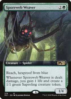 1x Sporeweb Weaver - Extended Art NM Eng MTG - Core Set 2021 - Image 1