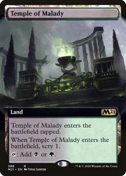 1x Temple of Malady - Extended Art NM Eng MTG - Core Set 2021 - Image 1