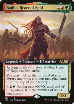 1x Radha, Heart of Keld - Extended Art NM Eng MTG - Core Set 2021 - Image 1