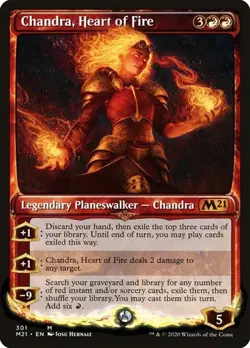 1x Chandra, Heart of Fire - Showcase NM Eng MTG - Core Set 2021 - Image 1