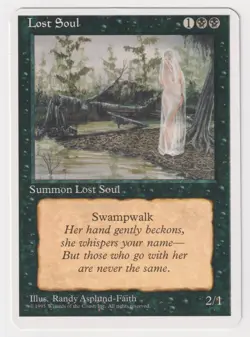 Miscut Lost Soul LP 4th Ed MTG Magic Factory Error Misprint Alpha Cut Corners! - Image 1