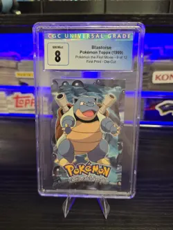 1999 Topps Pokemon the Movie Blastoise Die-Cut Card - CGC 8 - Image 1