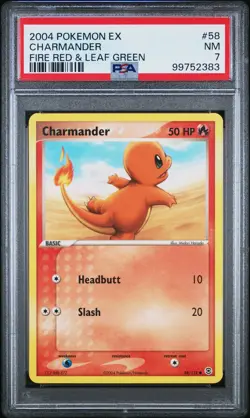2004 POKEMON EX FIRE RED & LEAF GREEN #58 CHARMANDER PSA 7 - Image 1