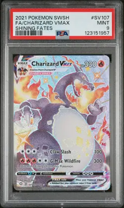 2021 Pokemon Sword & Shield Shining Fates Charizard Vmax 9 PSA #SV107 - Image 1