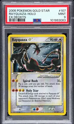 2005 Pokemon EX Deoxys 107/107 Gold Star Rayquaza Psa 9 New Cert - Image 1