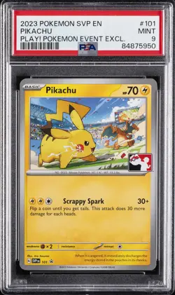 2023 POKEMON SVP EN-SV BLACK STAR PROMO #101 PIKACHU PSA 9 - Image 1