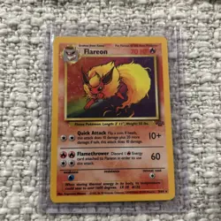 Pokemon TCG Flareon Holo Rare Card Jungle Set 3/64 - Image 3