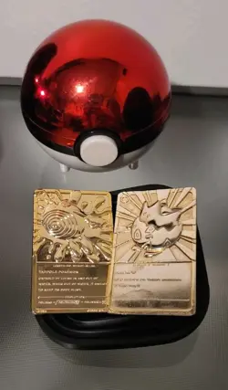 Pokemon Burger King 1999 23k Gold Plated Trading Card Pokeball Poliwhirl Togepi - Image 1