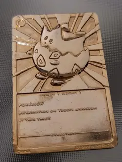 Pokemon Burger King 1999 23k Gold Plated Trading Card Pokeball Poliwhirl Togepi - Image 5