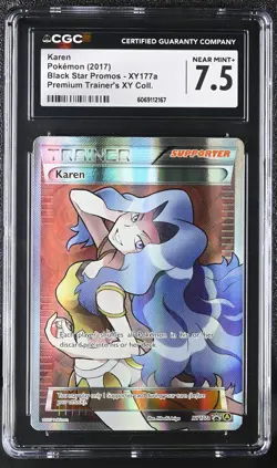 CGC 7.5 Karen 2017 Black Star Promo XY177a Holo Pokemon Card - Image 1