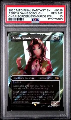 2025 MAGIC: THE GATHERING FINAL FANTASY #0519 AERITH GAINSBOROUGH PSA 10 SURGE - Image 1