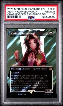 2025 MAGIC: THE GATHERING FINAL FANTASY #0519 AERITH GAINSBOROUGH PSA 10 - Image 1