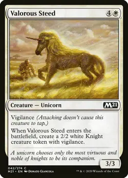 1x Valorous Steed - NM English MTG - Magic 2021 - Image 1