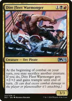 1x Dire Fleet Warmonger - NM English MTG - Magic 2021 - Image 1